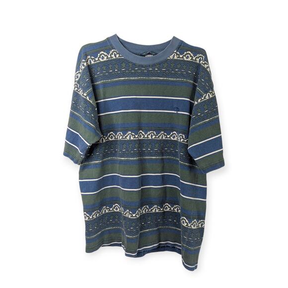 Vintage 90s Ocean pacific island striped t-shirt Medium - Picture 1 of 8